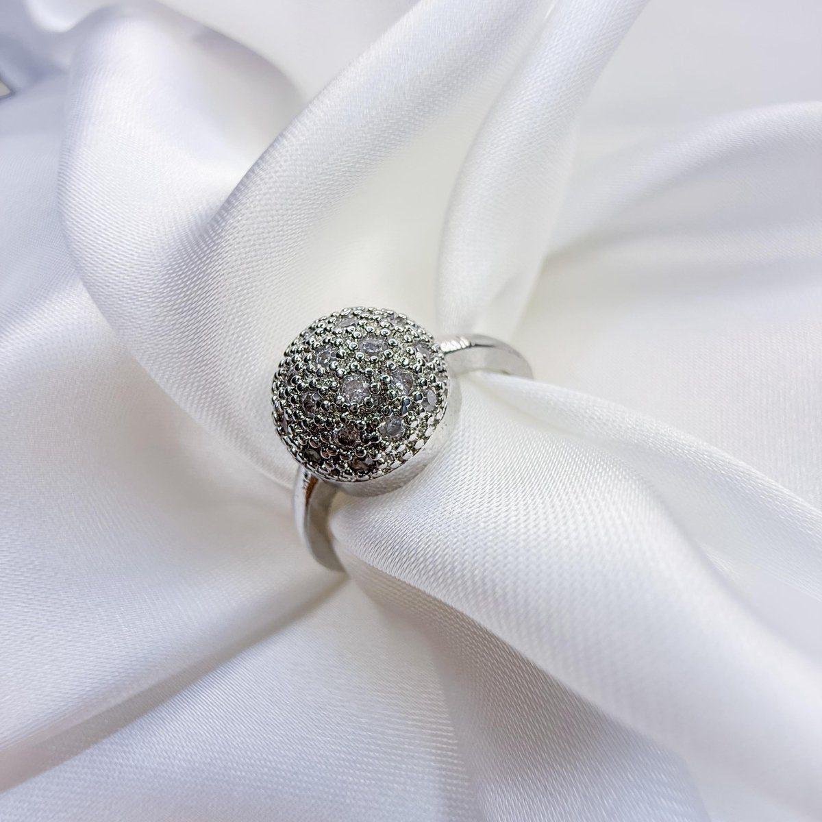 Rhinestone Button Ring - Inara Jewellery