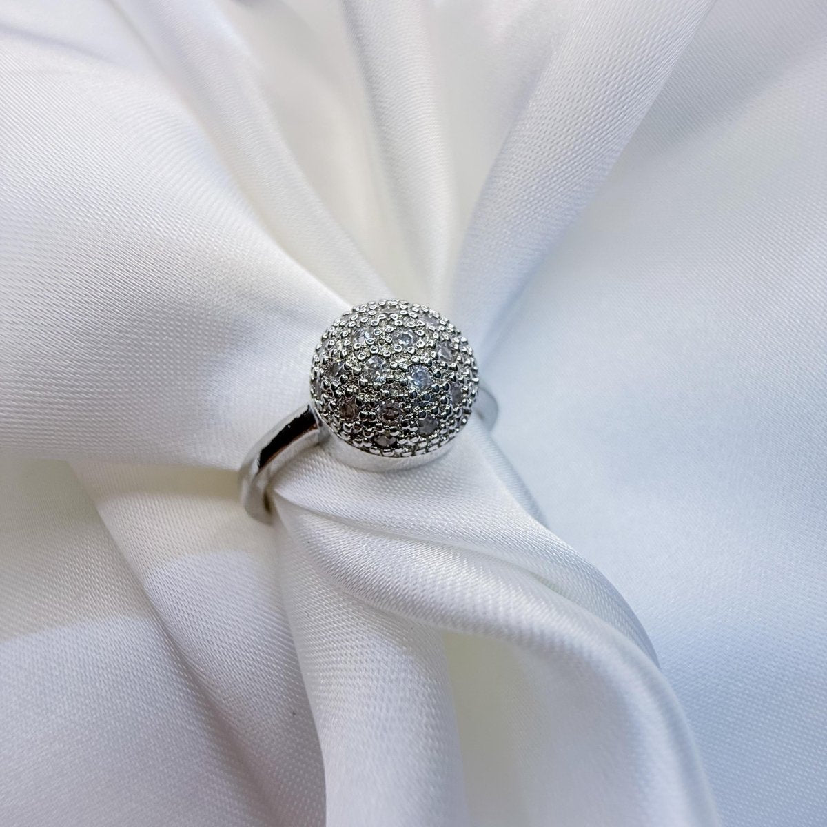 Rhinestone Button Ring - Inara Jewellery