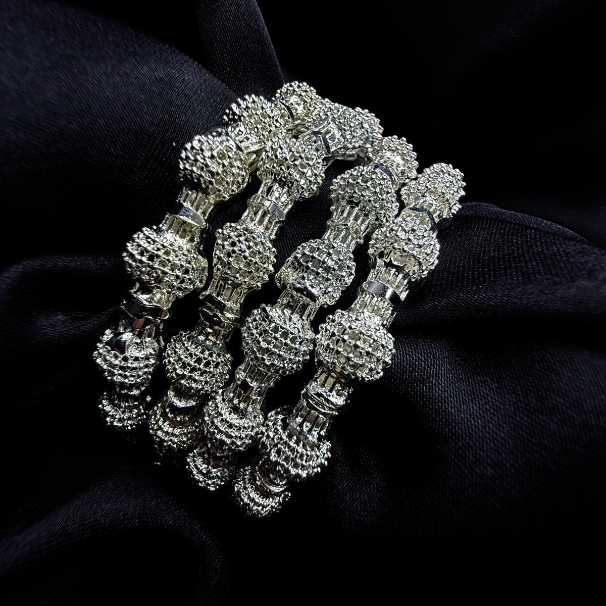 Silver Ball Bangle Set - Inara Jewellery