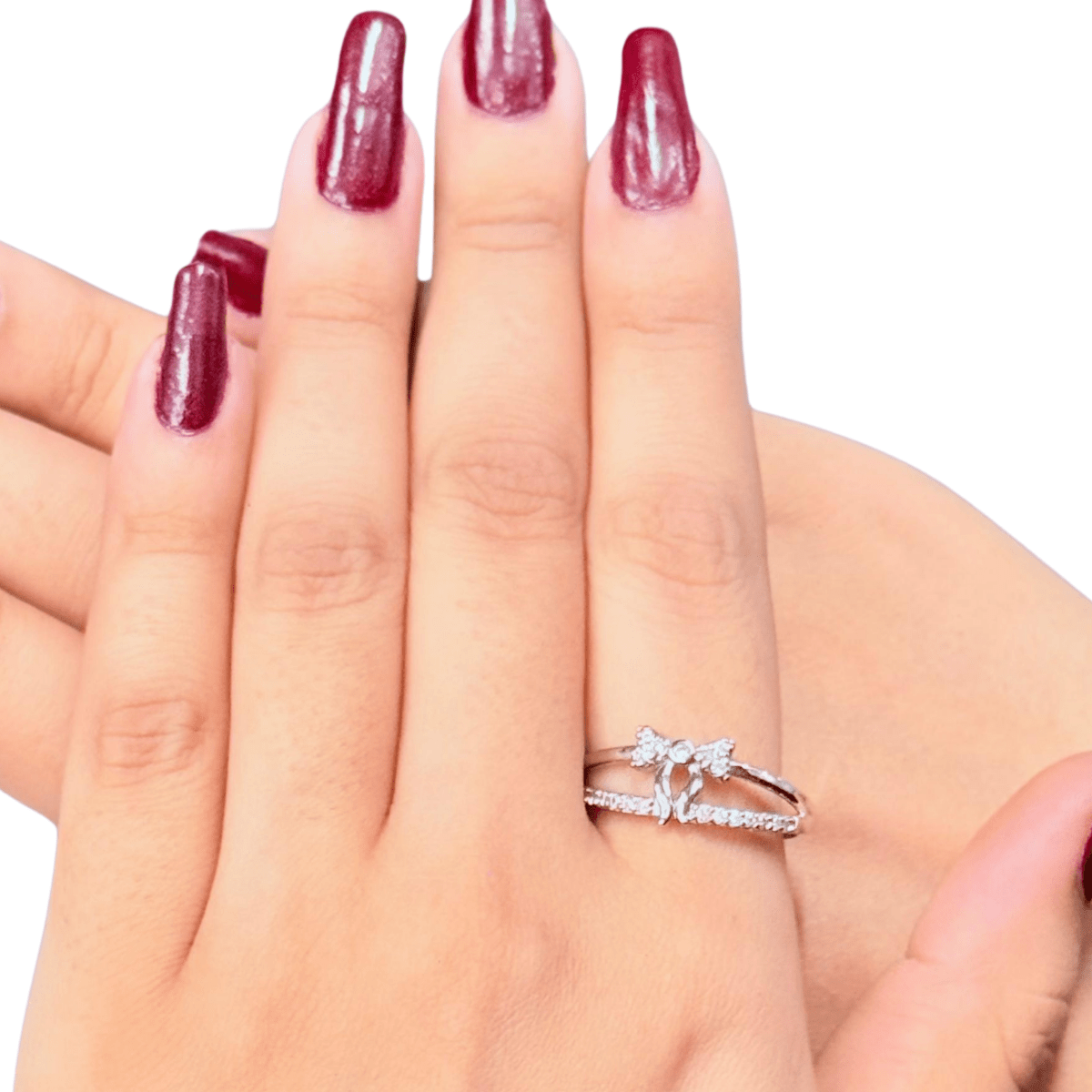 Sparkling Bowknot Embrace Ring - Inara Jewellery