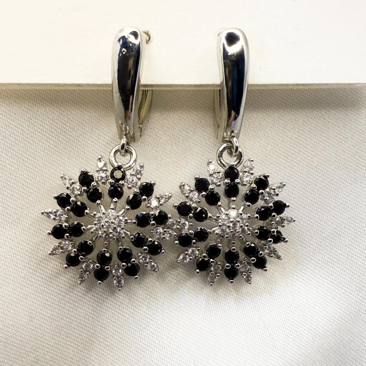 Sterling Silver Snowflake Drop Earrings - Inara Jewellery