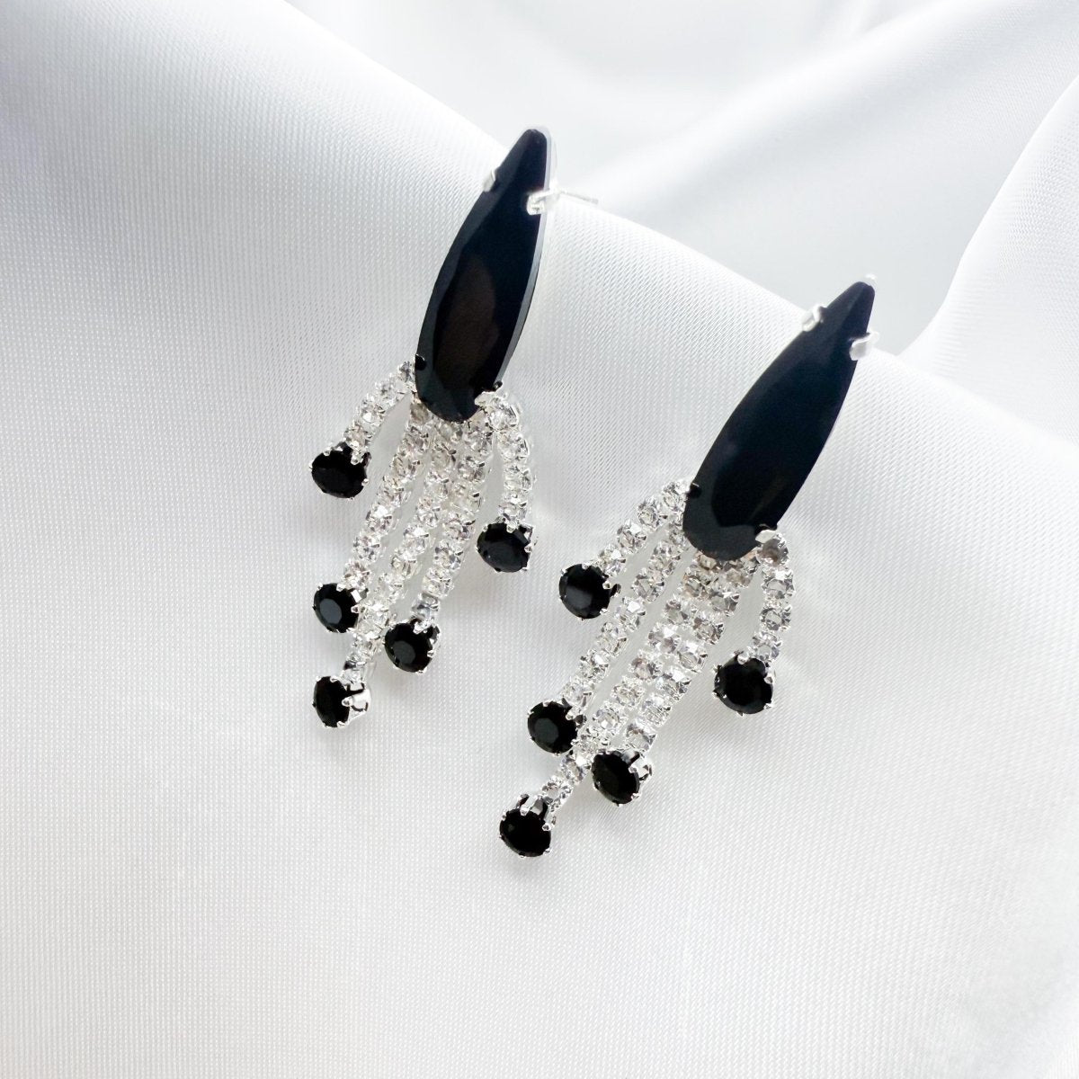 Vintage Crystal Tassel Drop Earrings - Inara Jewellery