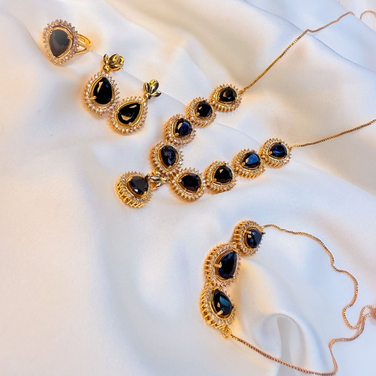 Zarina Gold - Plated Designer Stone Set - Inara Jewellery
